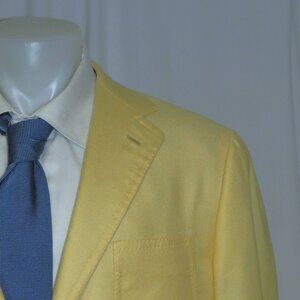 Tincati x Partenopea Bespoke Yellow Weave Cashmere Two Button Sport Coat 44L